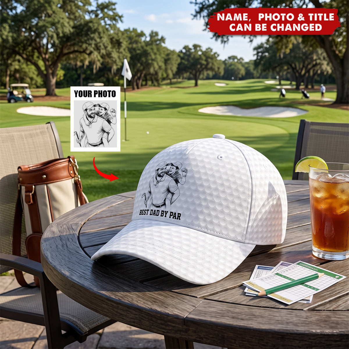 Custom Photo Hat, All Over Print Classic Cap - Personalized Father's Day Birthday Golf Gifts For Dad, Grandpa - Dad Life, Golf Life