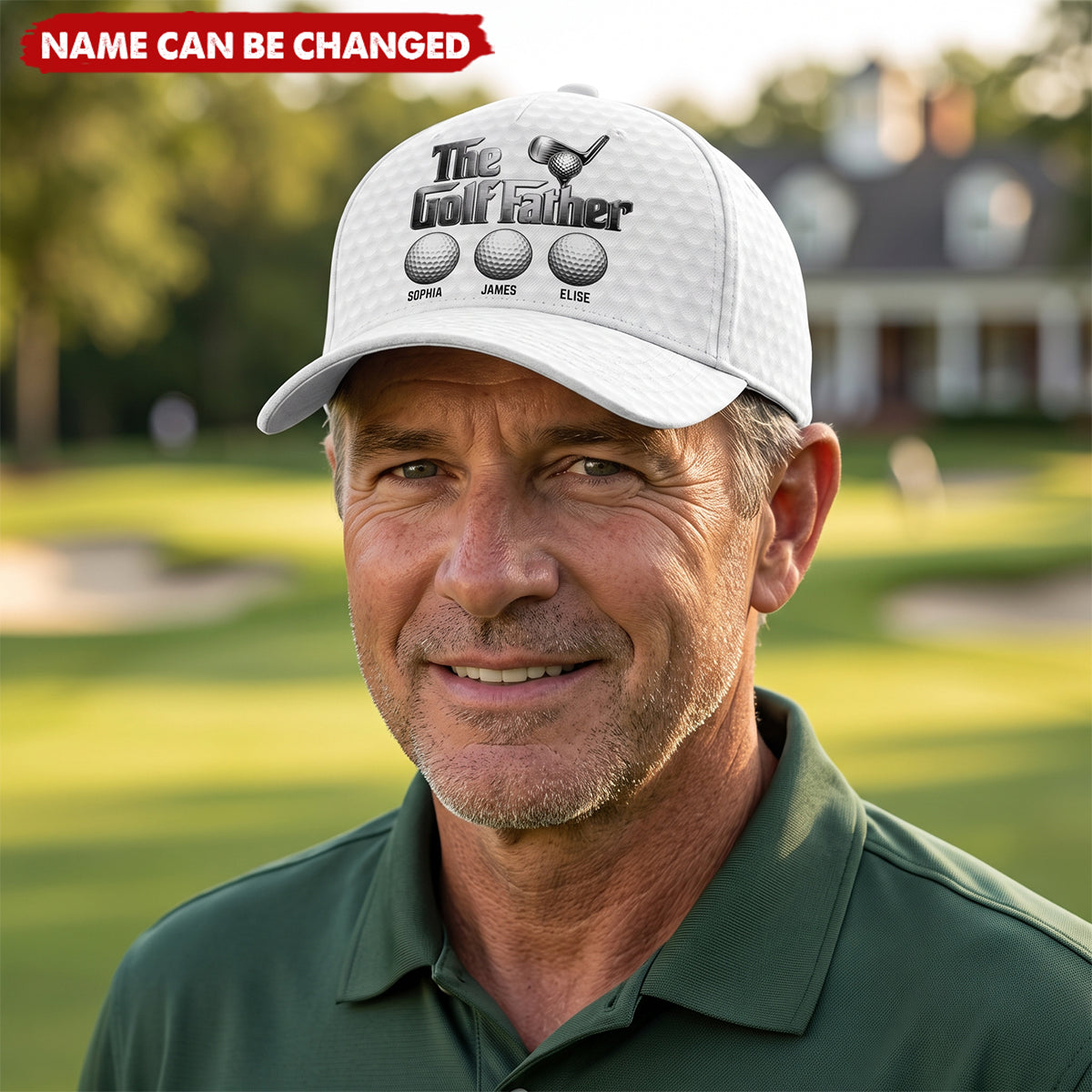 Custom Hat, All Over Print Classic Cap - Personalized Birthday Golf Gifts For Dad, Grandpa - Best Dad By Par Always