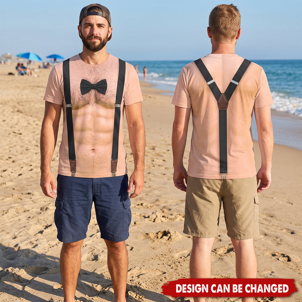 Men's Funny 3D Muscular Chest, Bachelor Party For Groom & Groomsmen, Halloween Costume, Summer Party Outfit - Personalized Shirt
