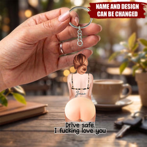Drive Safe I Fcking Love You - Personalized Rear View Mirror Ornament
