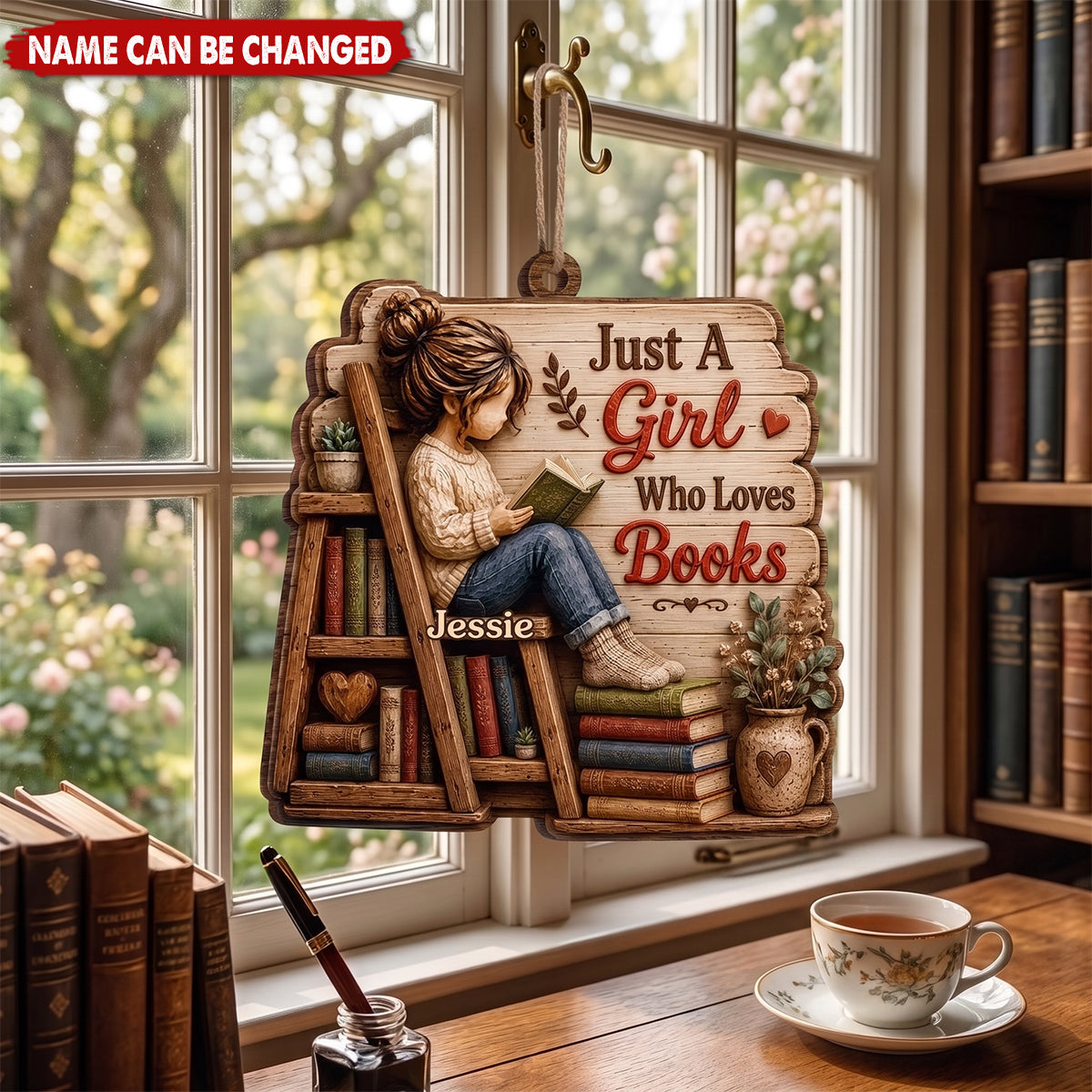 Custom Wood Ornament - Personalized Christmas Bookish Gifts For Book Lovers, Bookworms, Readers - Living Between The Pages