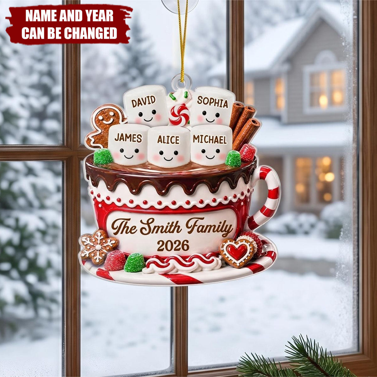 Custom Acrylic Ornament - Personalized Christmas Birthday Gifts For Mom, Dad, Brother, Sister - Warm Wishes From Our Family