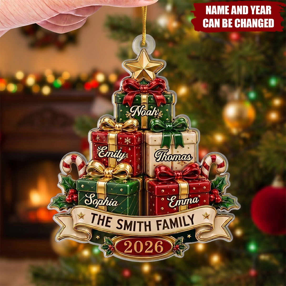 Custom Acrylic Ornament - Personalized Christmas Birthday Gifts For Mom, Dad, Brother, Sister - Wrapped In Love Always