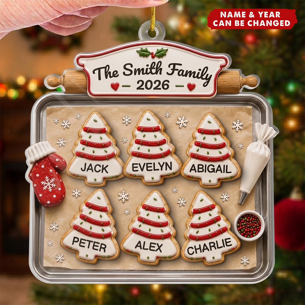 Custom Acrylic Ornament - Personalized Christmas Birthday Gifts For Mom, Dad, Brother, Sister - Joy Feels Like Family