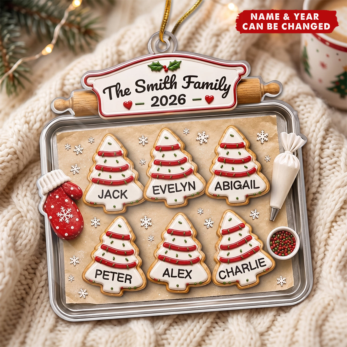 Custom Acrylic Ornament - Personalized Christmas Birthday Gifts For Mom, Dad, Brother, Sister - Joy Feels Like Family