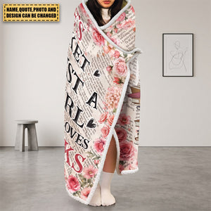 Reading Blanket, Portrait Photo, Watercolor Style - Personalized Blanket