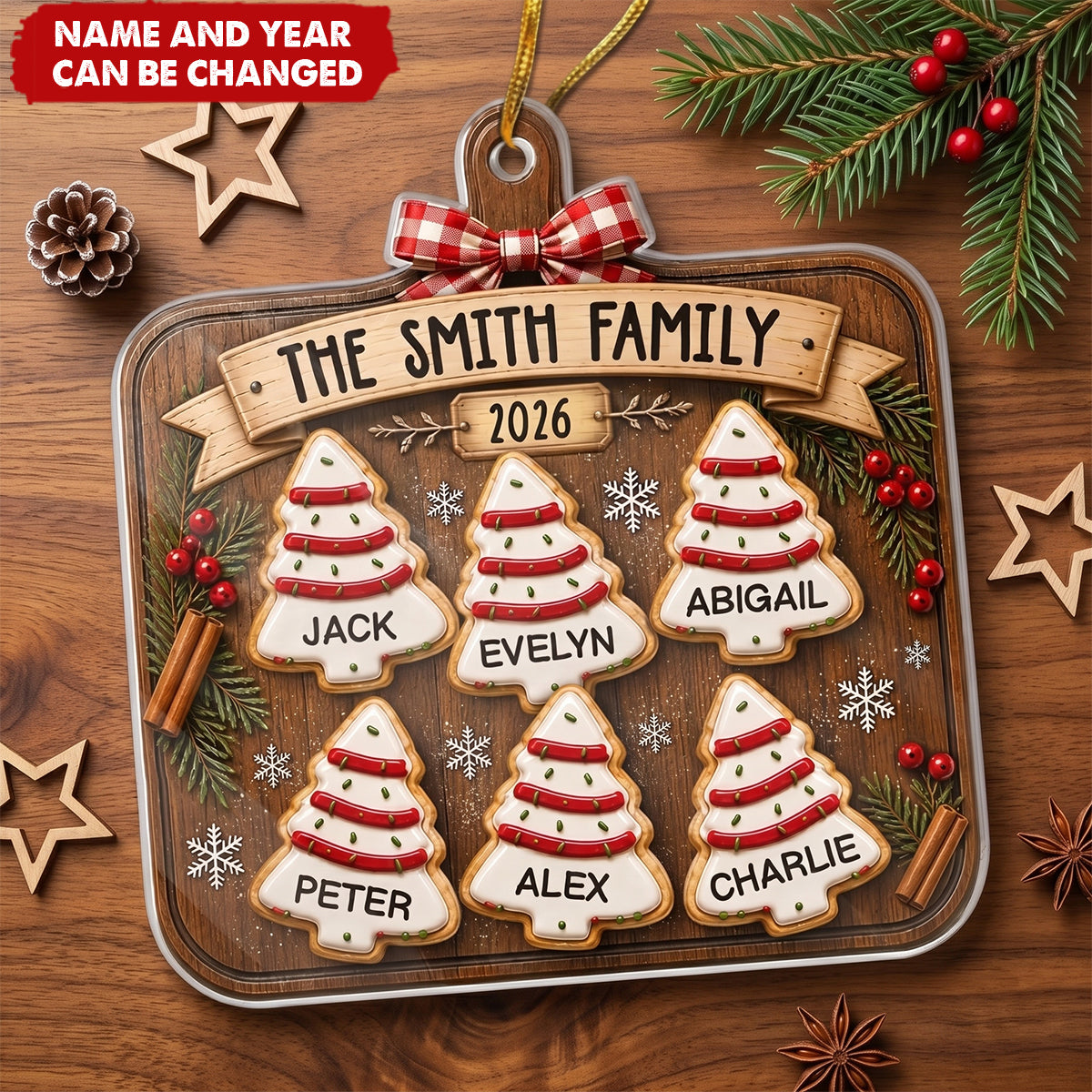 Custom Acrylic Ornament - Personalized Christmas Birthday Gifts For Mom, Dad, Brother, Sister - Baked With Love