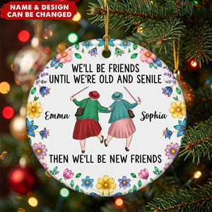 Custom Ceramic Ornament - Personalized Best Friend Christmas Birthday Gifts For Women, Besties, Sisters, BFF - Laughter, Love And Friendship