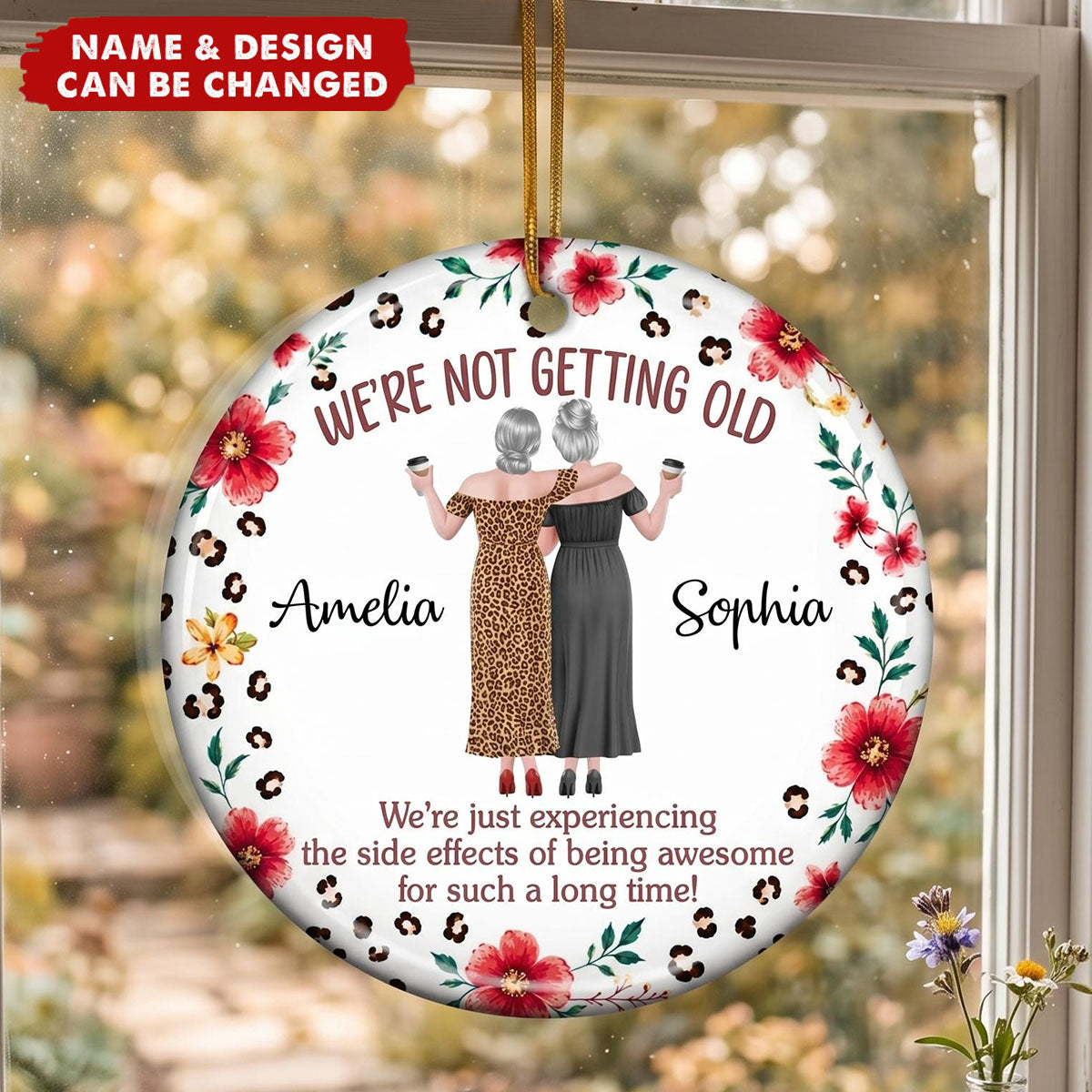Custom Ceramic Ornament - Personalized Best Friend Christmas Birthday Gifts For Women, Besties, Sisters, BFF - Besties For A Lifetime