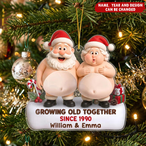 Custom Dual Squishy Belly Ornament – Personalized Anniversary Christmas Wedding Gifts For Husband And Wife, Him And Her - Jolly Bellies, Lifetime Laughs