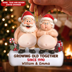 Custom Dual Squishy Belly Ornament – Personalized Anniversary Christmas Wedding Gifts For Husband And Wife, Him And Her - Jolly Bellies, Lifetime Laughs