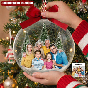 Christmas Ornaments With Family Picture, Custom Family Photo - Personalized Acrylic Ball Ornament