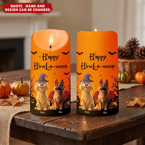 Halloween Decor For Dog Cat Lover Happy Howloween - Personalized LED Candle