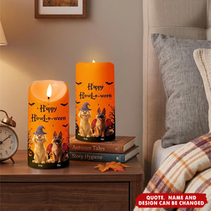 Halloween Decor For Dog Cat Lover Happy Howloween - Personalized LED Candle