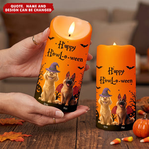 Halloween Decor For Dog Cat Lover Happy Howloween - Personalized LED Candle