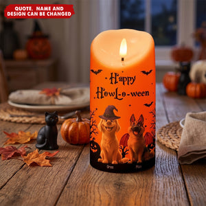 Halloween Decor For Dog Cat Lover Happy Howloween - Personalized LED Candle