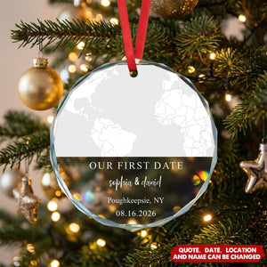 Custom Map Christmas Couple Gifts, Anniversary Gift For Newlywed - Personalized Ornament