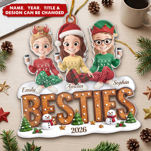 Custom Acrylic Ornament - Personalized Best Friend Christmas Birthday Gifts For Women, Besties, Sisters, BFF - Our Favorite Squad Season