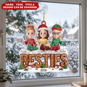 Custom Acrylic Ornament - Personalized Best Friend Christmas Birthday Gifts For Women, Besties, Sisters, BFF - Our Favorite Squad Season