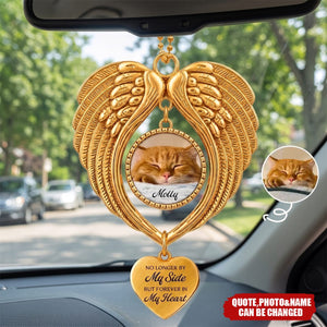 Custom Photo Memorial Pet I Will Carry You With Me - Personalized Angel Wings Photo Ornament