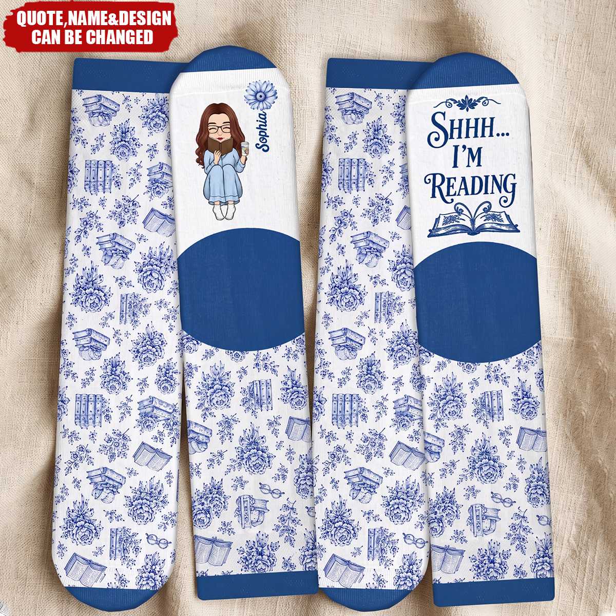 Custom Crew Socks - Personalized Bookish Gifts For Book Lovers, Bookworms, Readers