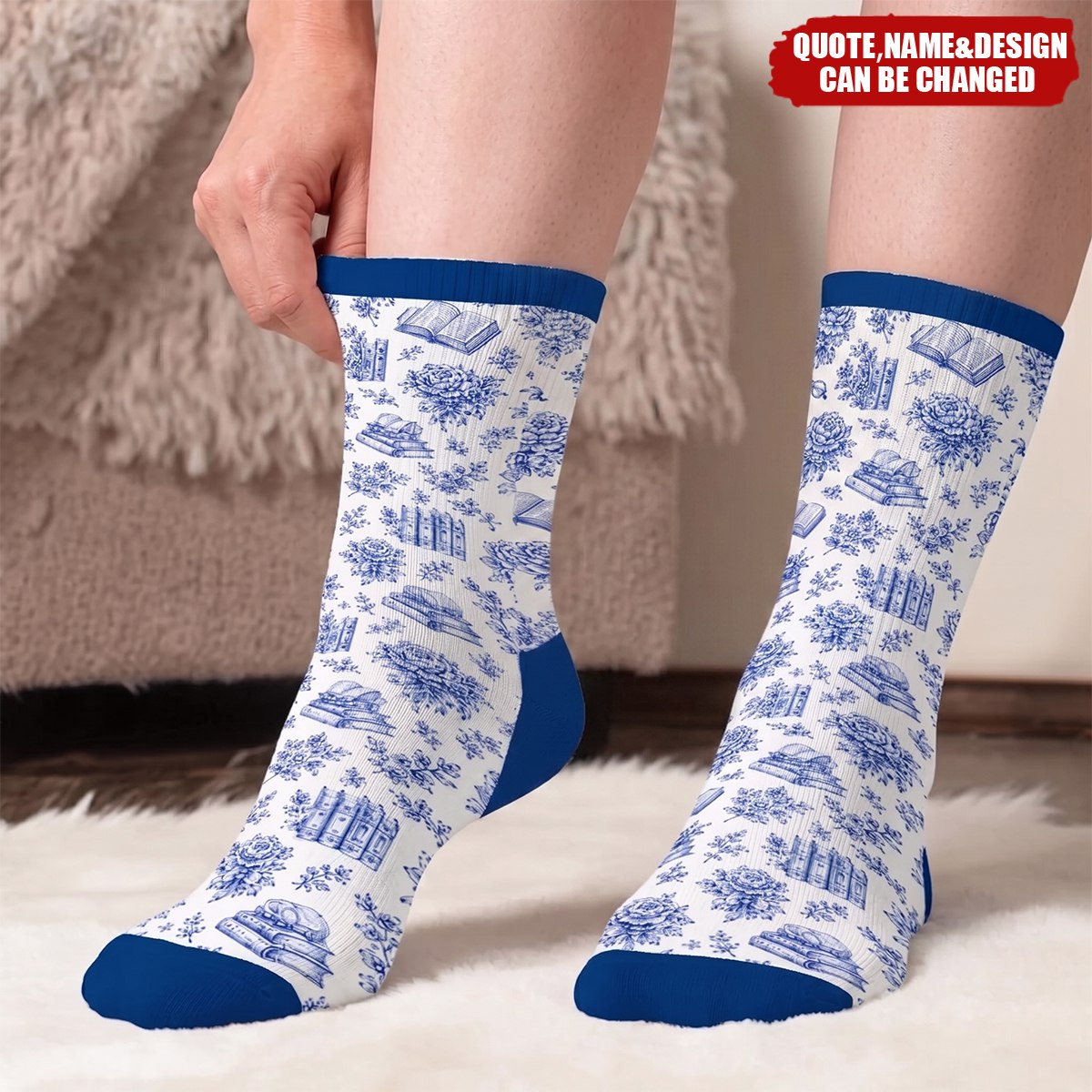 Custom Crew Socks - Personalized Bookish Gifts For Book Lovers, Bookworms, Readers