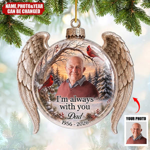 Custom Photo Acrylic Ornament - Personalized Christmas Memorial Sympathy Gifts For Loss Of Mom, Dad - United By Love