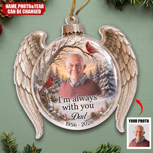 Custom Photo Acrylic Ornament - Personalized Christmas Memorial Sympathy Gifts For Loss Of Mom, Dad - United By Love