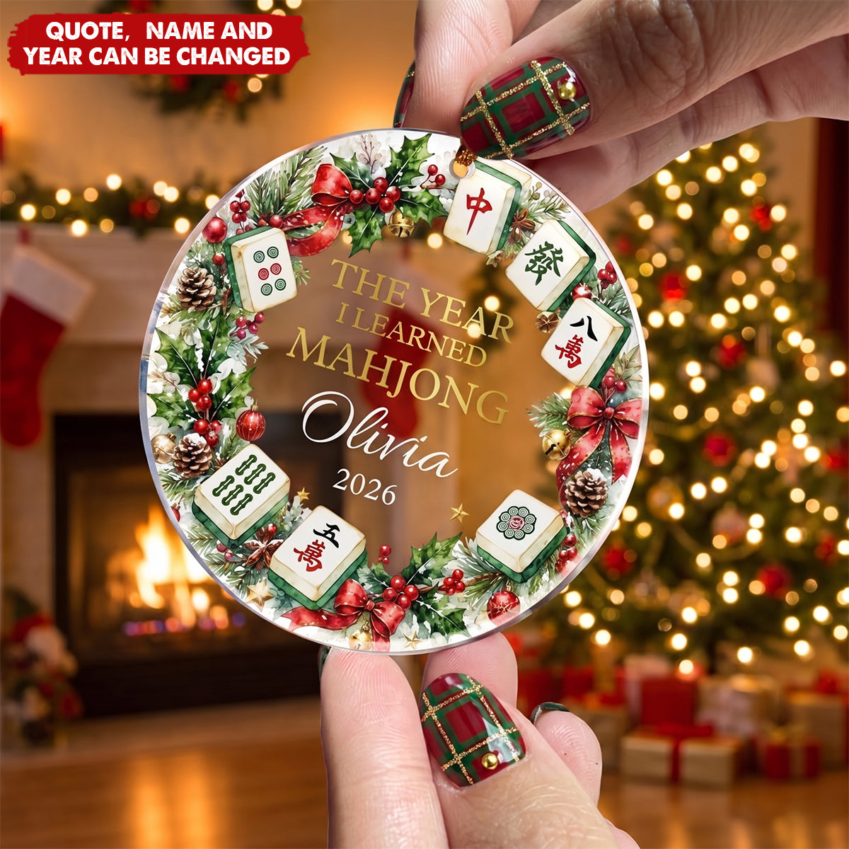 Merry Mahjong Gift For Mahjong Girls, Mahjong Lovers - Personalized Acrylic Ornament