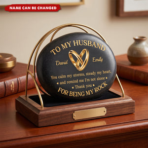 Custom Printed Rock - Personalized Anniversary Wedding Gifts For Husband And Wife - Forever Grounded In Love