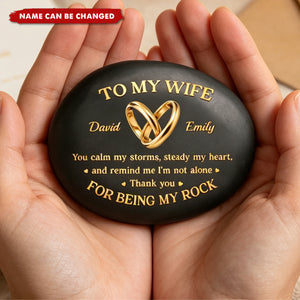 Custom Printed Rock - Personalized Anniversary Wedding Gifts For Husband And Wife - Forever Grounded In Love