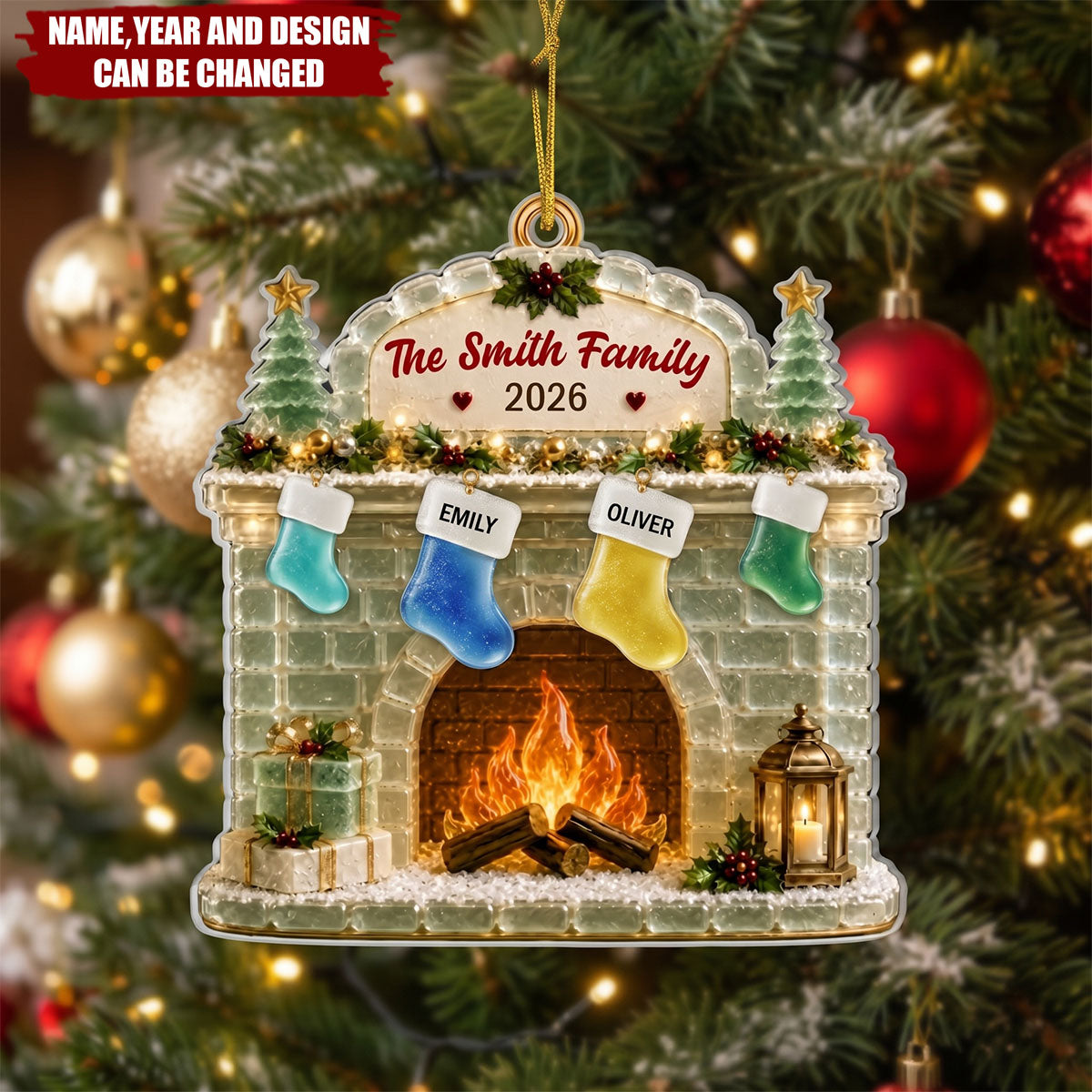 Custom Acrylic Ornament - Personalized Christmas Birthday Gifts For Mom, Dad, Brother, Sister - Walking In Christmas Spirit