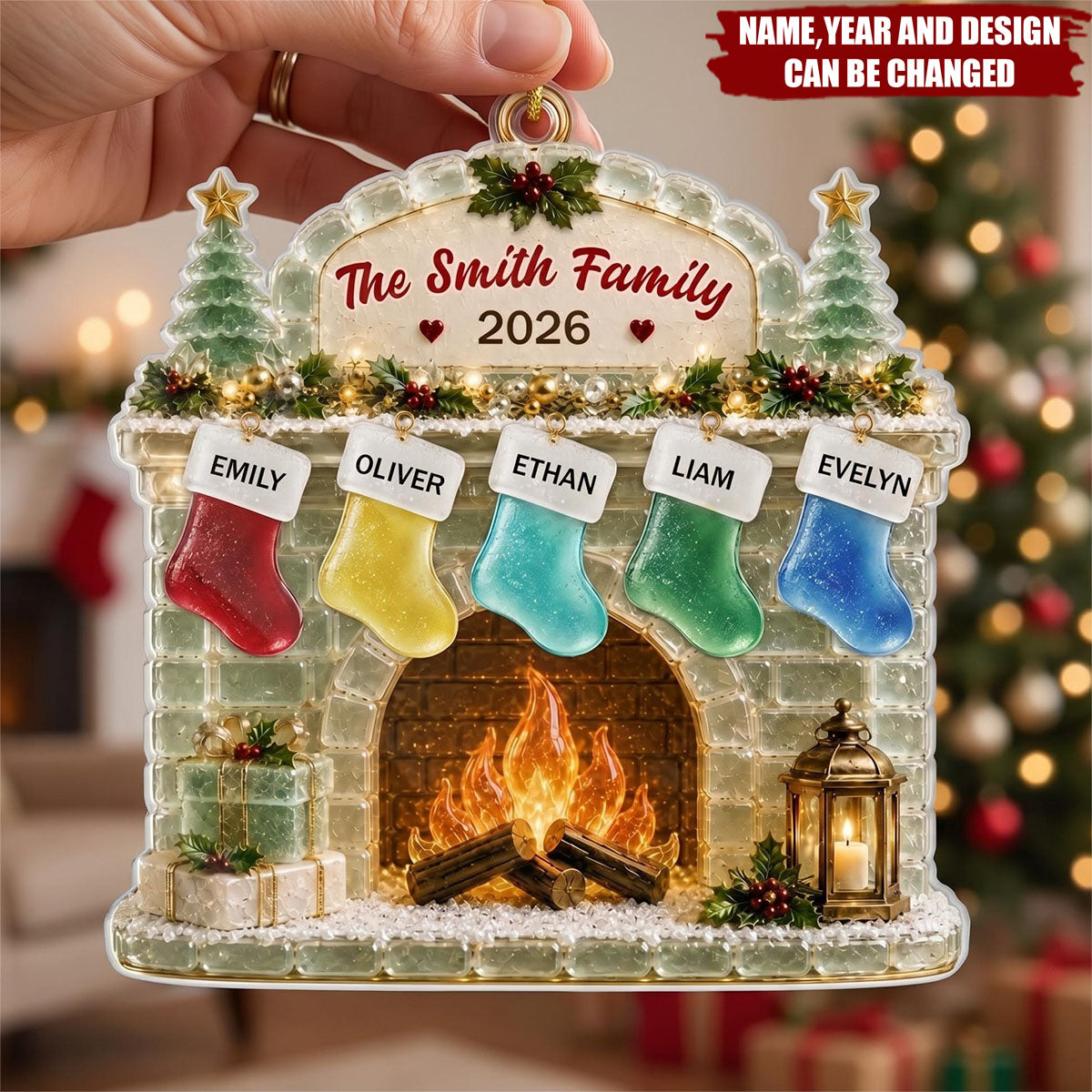 Custom Acrylic Ornament - Personalized Christmas Birthday Gifts For Mom, Dad, Brother, Sister - Walking In Christmas Spirit