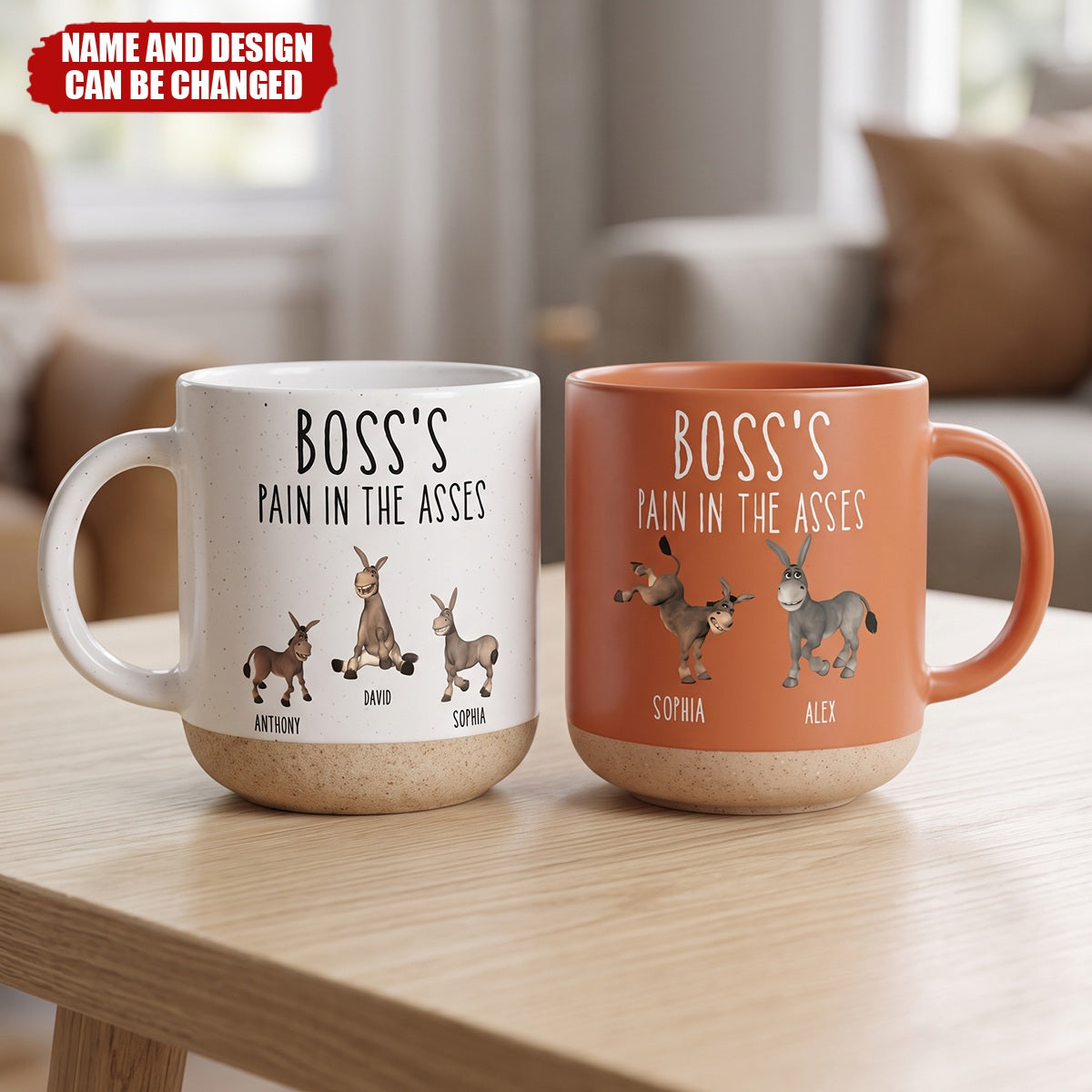 Boss's Pain In The Asses, Custom Title - Gifts For Coworker - Personalized Mug