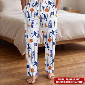 Custom Name & Number For Baseball, Softball, Soccer, Football, Basketball, Hockey Lover - Personalized Lounge Pants