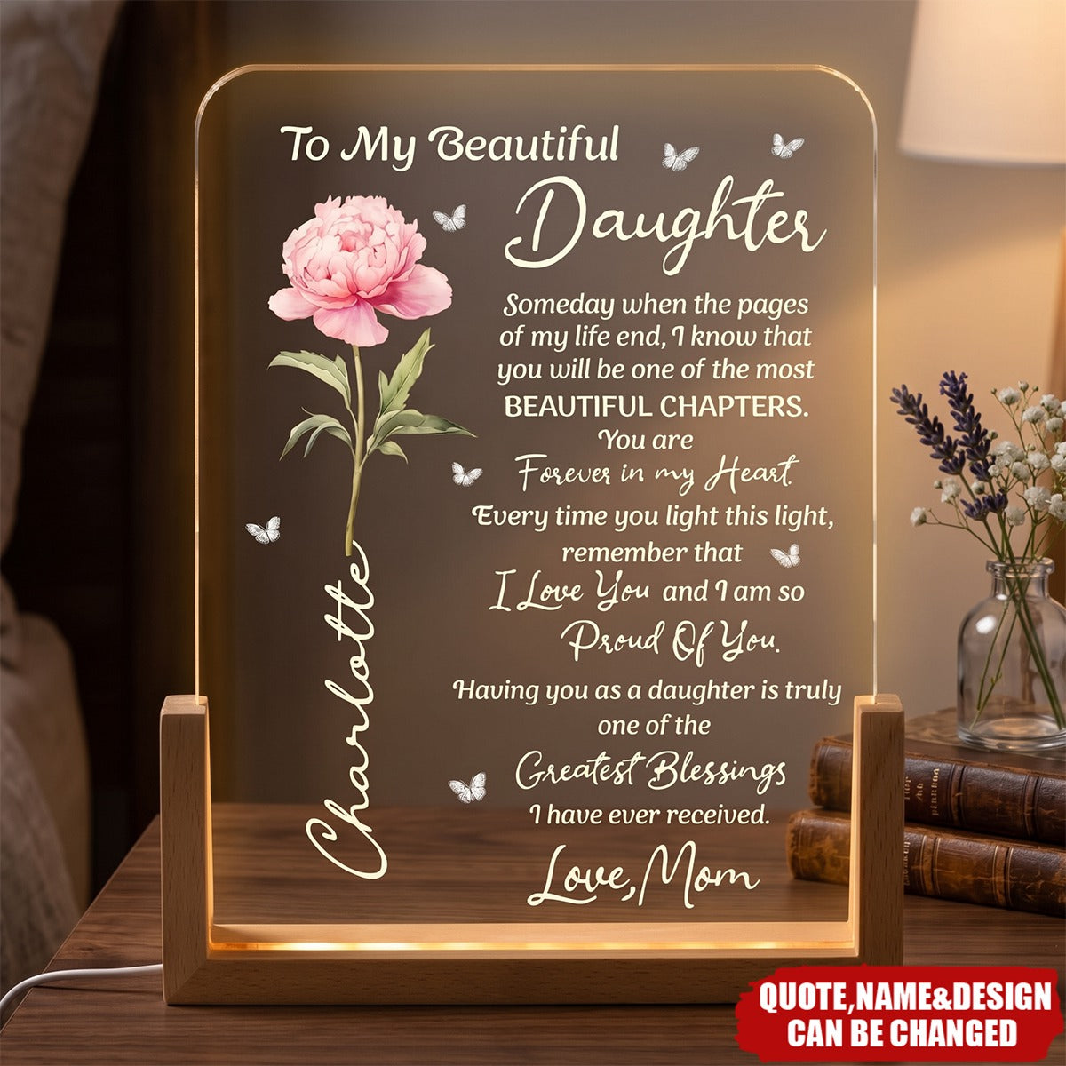 To My Daughter From Mom, Dad - Sentimental Gift, Keepsake Gift - Personalized Night Light