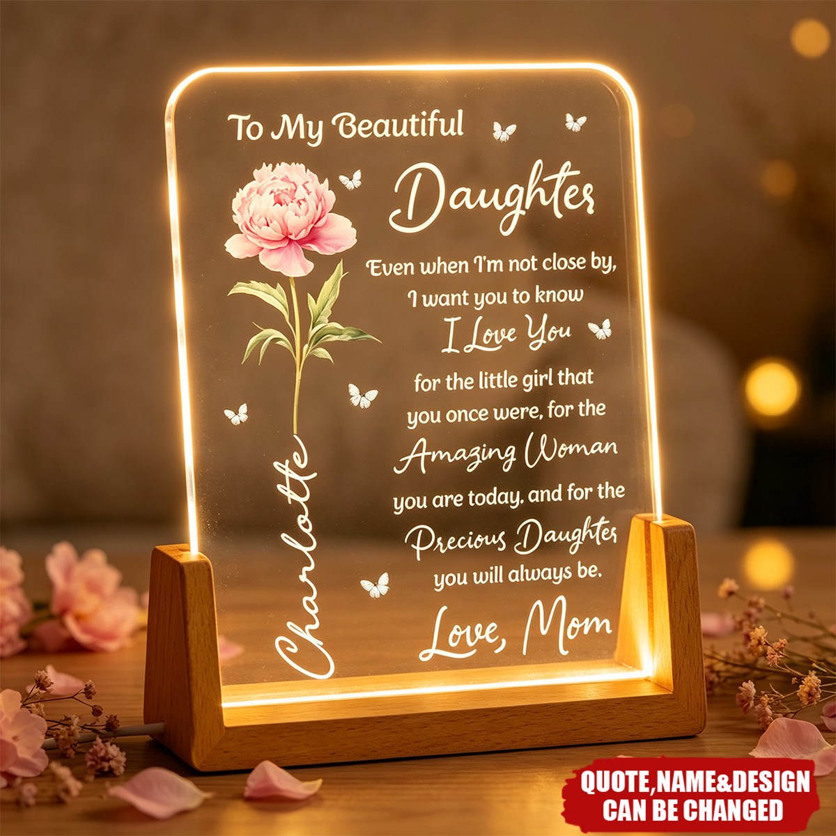 To My Daughter From Mom, Dad - Sentimental Gift, Keepsake Gift - Personalized Night Light