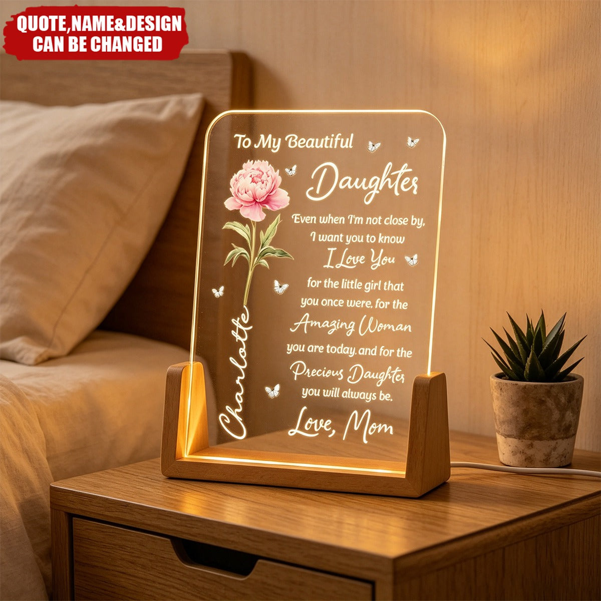 To My Daughter From Mom, Dad - Sentimental Gift, Keepsake Gift - Personalized Night Light