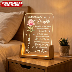 To My Daughter From Mom, Dad - Sentimental Gift, Keepsake Gift - Personalized Night Light