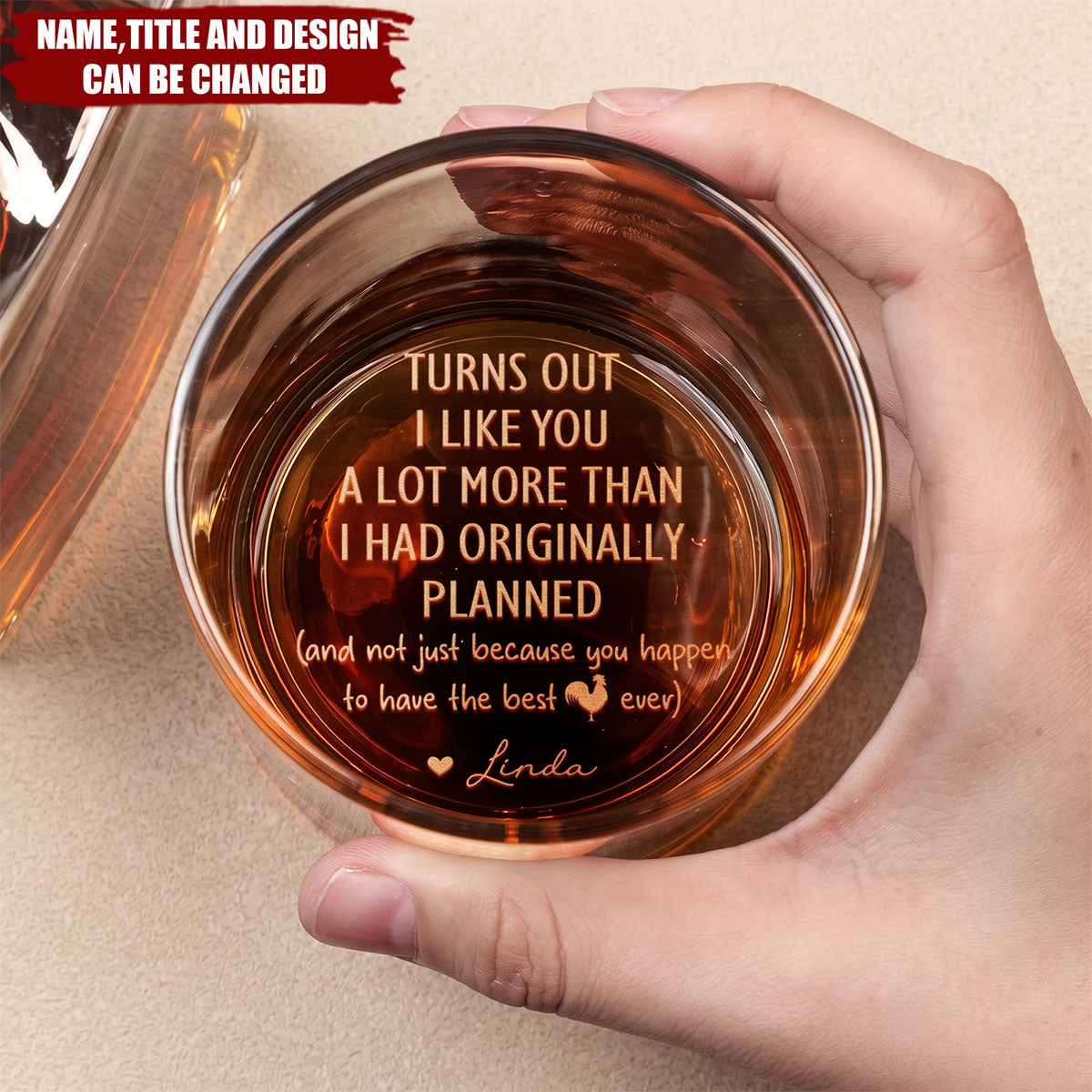 Turns Out I Like You A Lot More Than I Had Originally Planned - Fun Gift For Him - Personalized Whiskey Glass