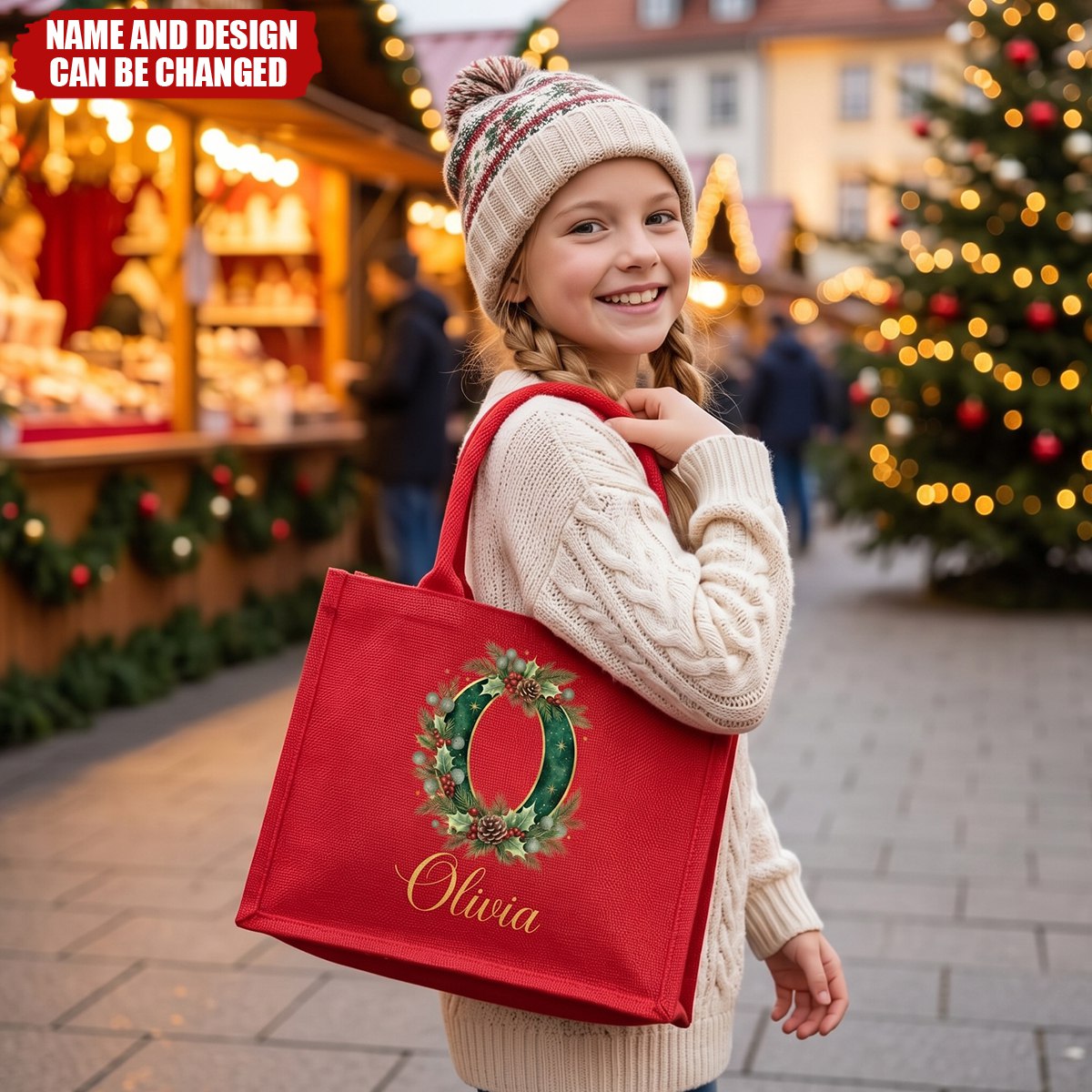 Custom Burlap Tote Bag - Personalized Christmas Birthday Gifts For Family, Friend - Joyfully Gathered This Season