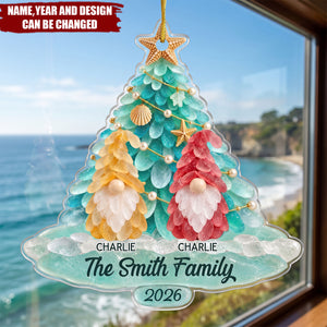 Custom Acrylic Ornament - Personalized Christmas Birthday Gifts For Family - Holiday Magic By The Sea