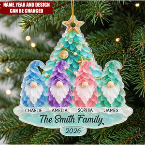 Custom Acrylic Ornament - Personalized Christmas Birthday Gifts For Family - Holiday Magic By The Sea