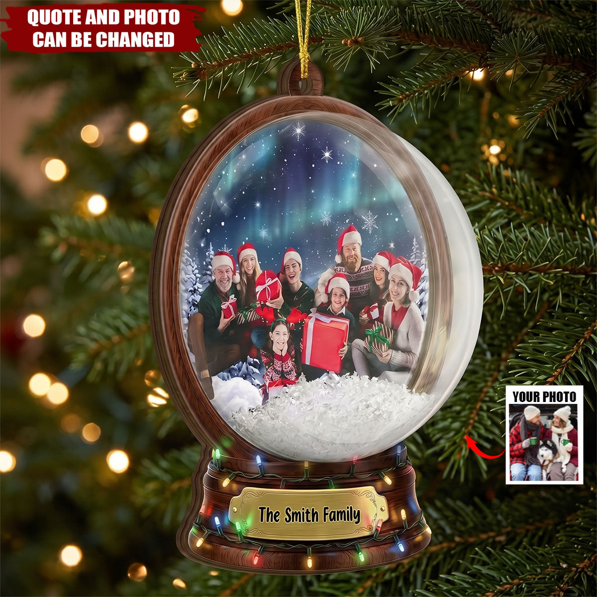 Custom Photo Family Together Christmas Gifts - Personalized Ornament