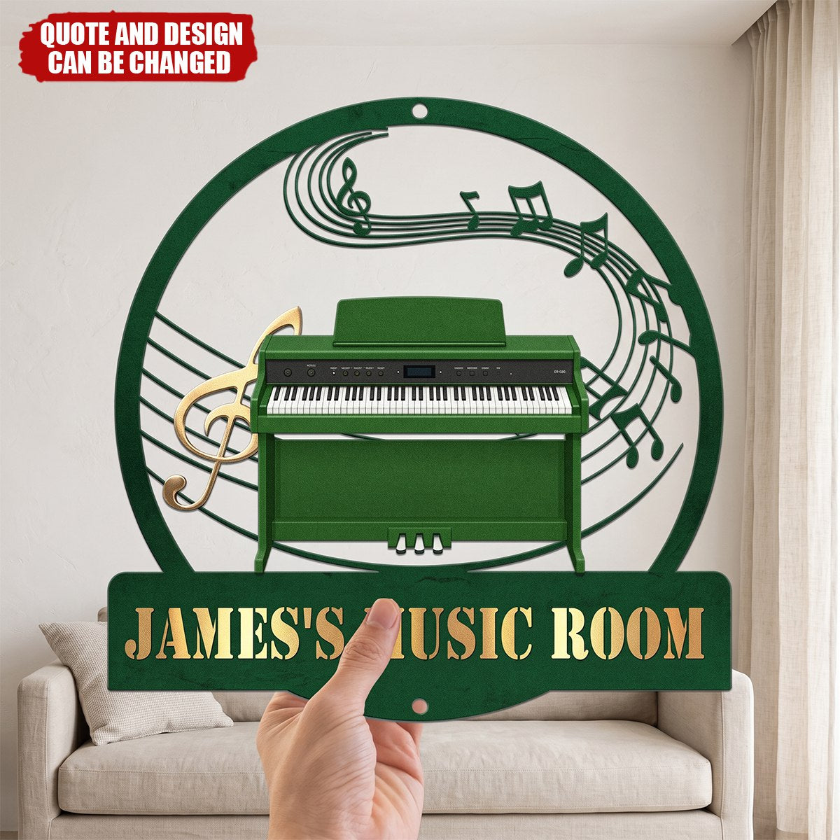 Custom Name & Piano Type - Personalized Metal Sign - Piano Music Room