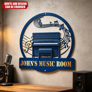 Custom Name & Piano Type - Personalized Metal Sign - Piano Music Room