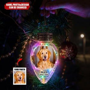 Custom Photo Memorial Pet Always Shines In My Heart - Personalized Chili Bulb LED Light