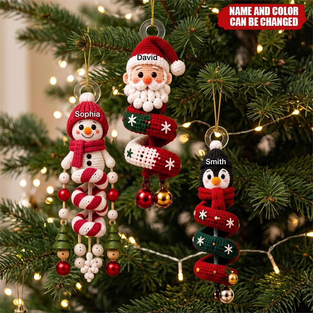 Custom cute Snowman, Santa Acrylic Ornament - Personalized Christmas Birthday Gifts For Family,Friend - Personalized Ornament