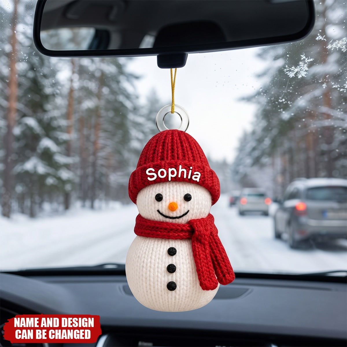 Custom Knitted Snowman, Winter Acrylic Ornament - Personalized Christmas Birthday Gifts For Family,Friend - Personalized Ornament