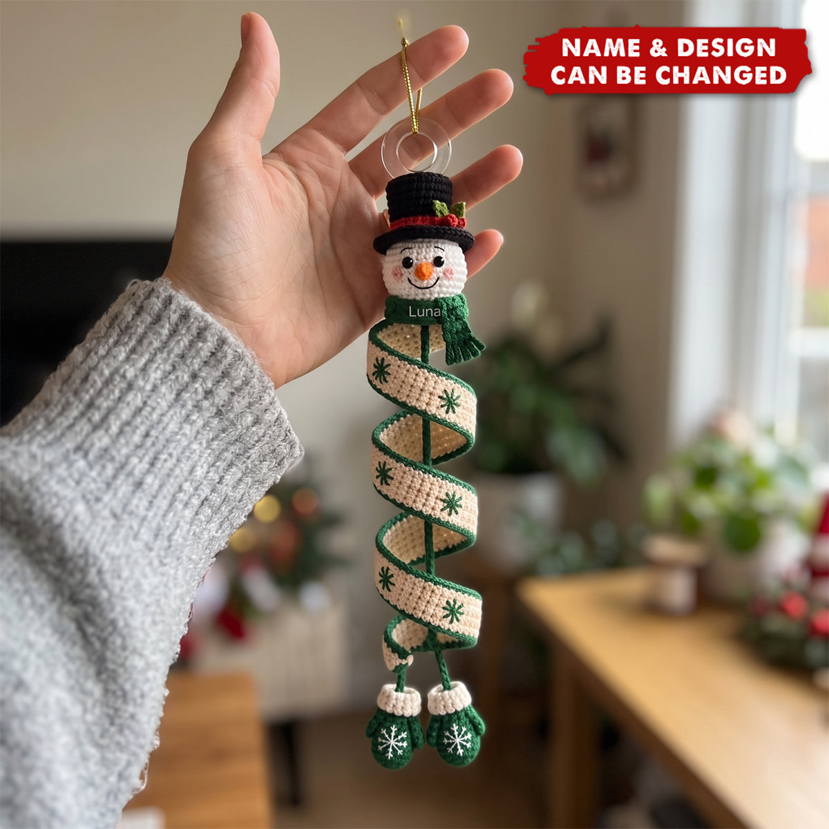 Custom Snowman, Santa Spiral Acrylic Ornament - Personalized Christmas Birthday Gifts For Family,Friend - Personalized Ornament